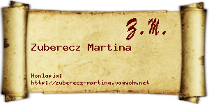 Zuberecz Martina névjegykártya
